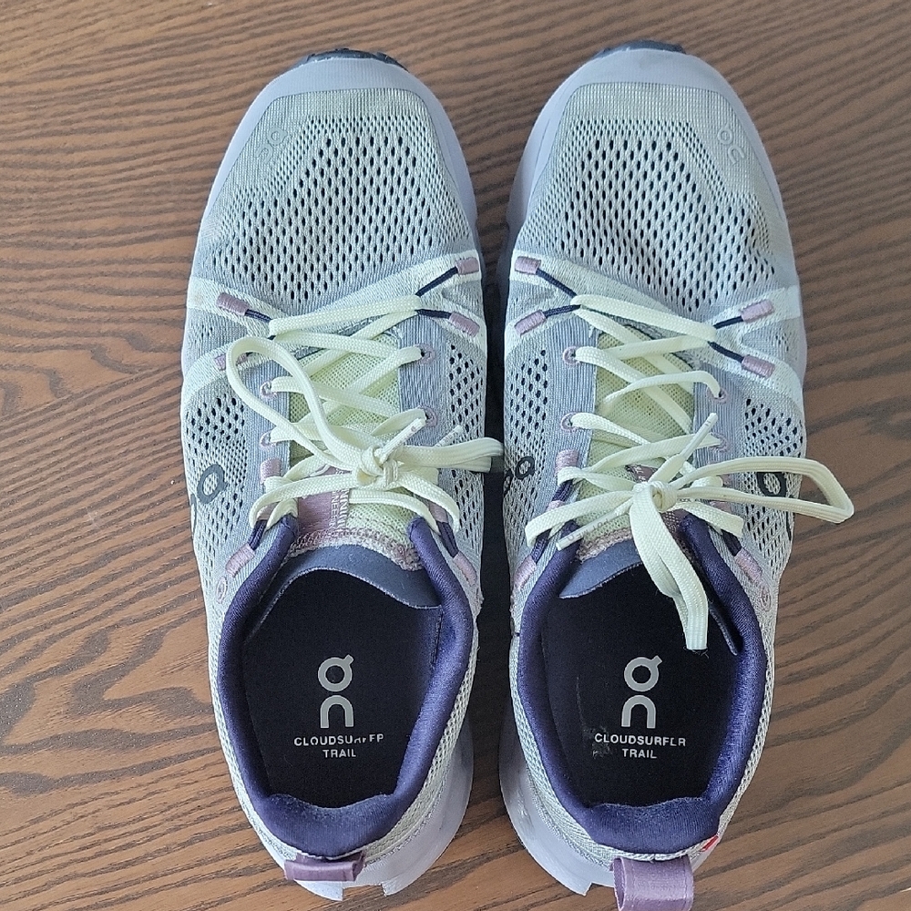 On Running Cloudsurfer Trail Women's Shoes - Light Green and Purple